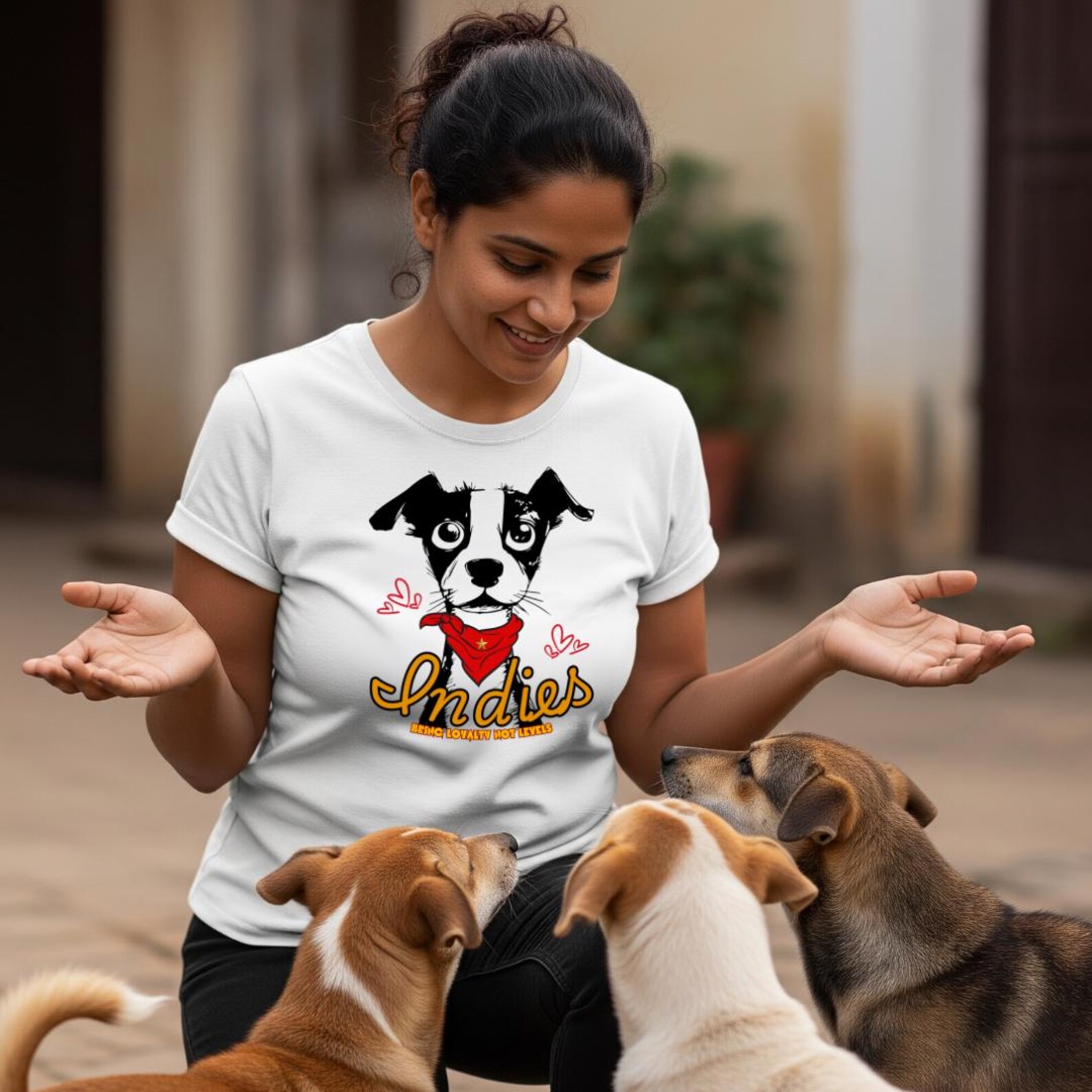 Indies Dog Graphic T-Shirt | Indian Street Dog Lover Awareness Apparel